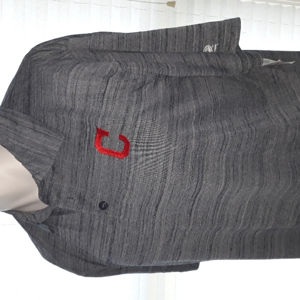 Cleveland Indians/Guardians grey short sleeved shirt w red logo. NWT. large